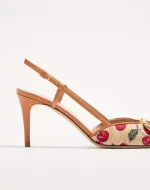 Valentino Vlogo Signature Slingback Pumps In Cherryfic Pattern 80Mm - Image 3